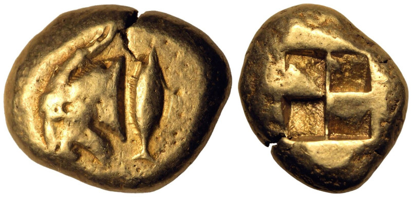 ANCIENT GREECE. MYSIA, KYZIKOS. 
Electrum Stater, circa 550-450 BC. 
Obv: head...