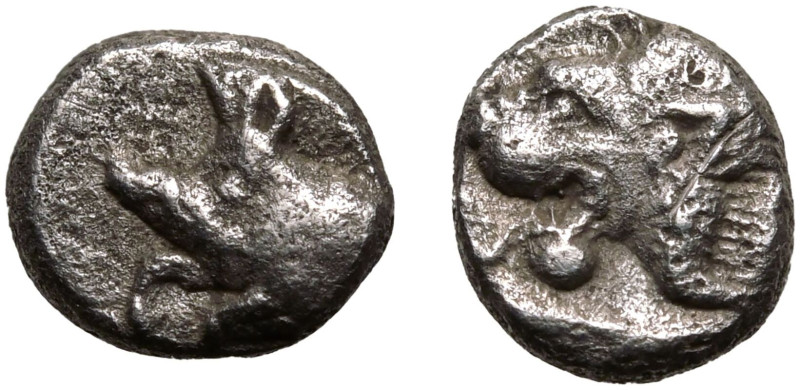 ANCIENT GREECE. MYSIA, KYZIKOS. 
Silver Hemiobol, circa 450-400 BC. 
Obv: fore...