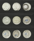 Lote 74 monedas. Mayoría siglo XX. VARIOS PAÍSES. AE, CuNi, AR. Lote variado con monedas en gran mayoría de plata. De tamaño medio y tipo duro. En álb...