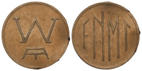 Jetón. FÁBRICA NACIONAL DE MONEDA Y TIMBRE. MADRID. F.N.M.T. Br. M Coronada. EBC.