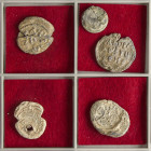 Lote 5 sellos de documento en plomo. Plomo. Ø 17 a 28 mm. IMPRESCINDIBLE EXAMINAR. MBC- a MBC+.