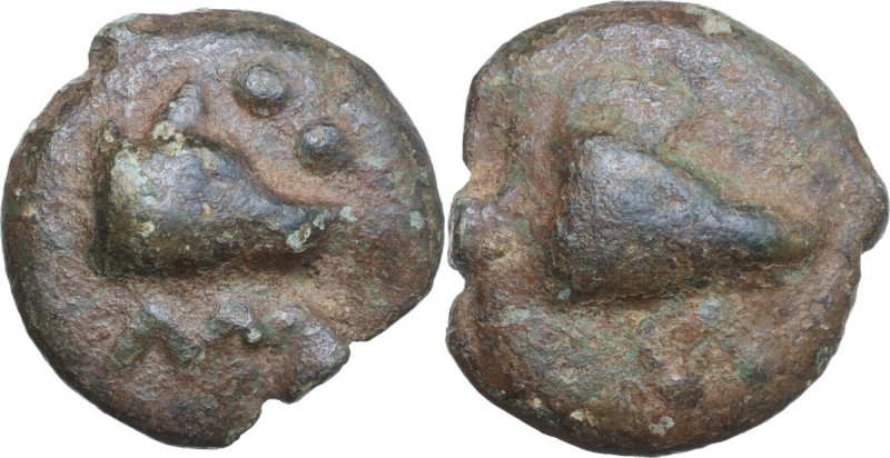 Greek Italy. Central Italy, uncertain mint. AE Cast Sextans, 3rd century BC. Obv...