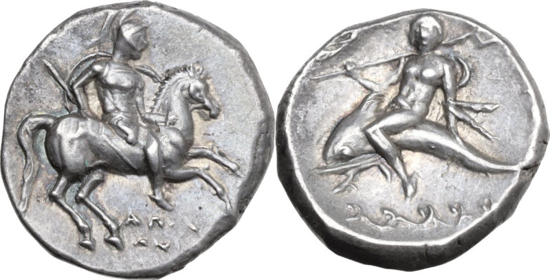 Greek Italy. Southern Apulia, Tarentum. AR Nomos, c. 272-240 BC. Apollonios and ...