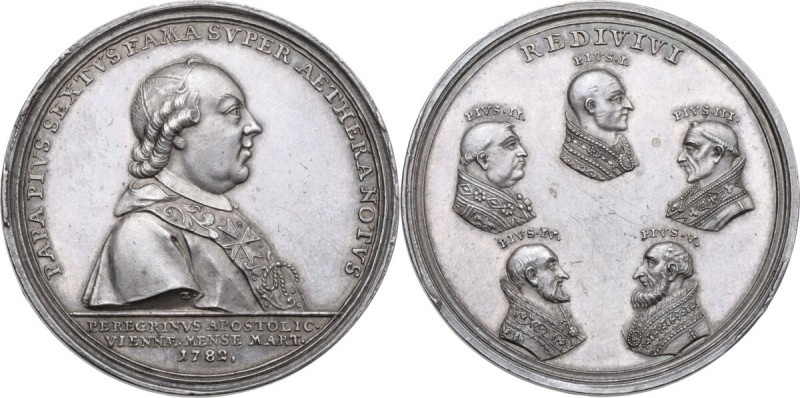 Pio VI (1775-1799), Giovanni Angelo Braschi. Medaglia straordinaria 1782 per il ...
