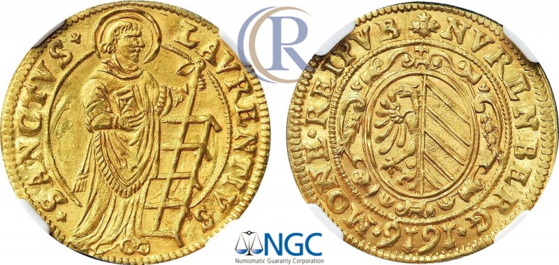 Germany. Nurnberg. Goldgulden, 1616. NGC MS-64. Gold, 3,21 g.
Священная Римская ...