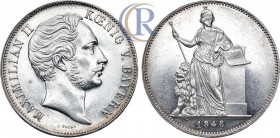 Geramny. Double taler 1848. Silver, 37,08 g.
 Германия. Королевство Бавария. Король Максимилиан II. Двойной талер 1848 года. Серебро, 37,08г. Монетный...