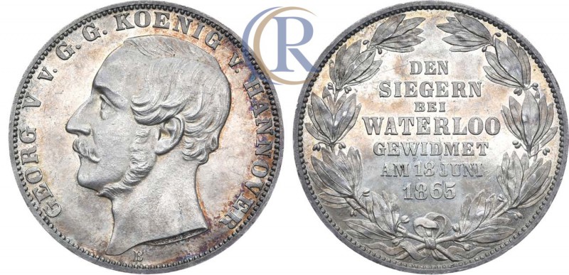 Germany. Taler 1865. Silver, 18,52 g. 
Германия. Королевство Ганновер. Король Ге...