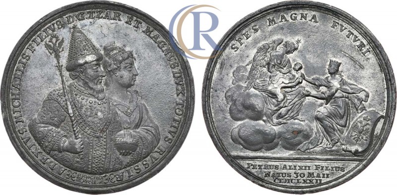 Russia. Медаль 1672 года. В память рождения Петра I . Свинцово-оловянный сплав, ...