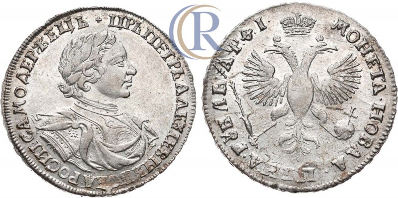 Russia. 1 рубль 1719 года. ОК. Серебро, 27,96г. Красный монетный двор. Аверс: ин...