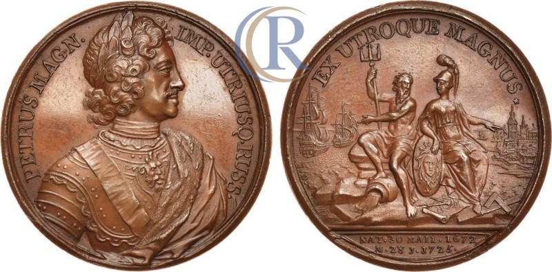 Russia. Медаль 1725 года. В память кончины императора Петра I. Бронза, 22,17г. Д...