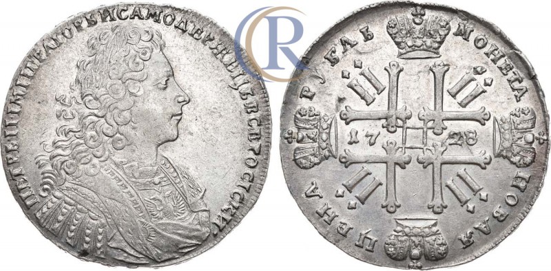 Russia. 1 рубль 1728 года. Серебро, 28,22г. Кадашевский монетный двор. Портрет о...