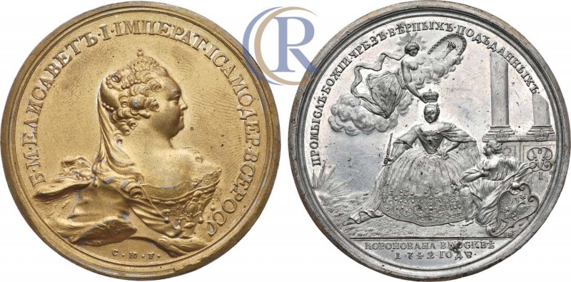 Russia. Медаль 1742 года. В память коронования императрицы Елизаветы Петровны. С...
