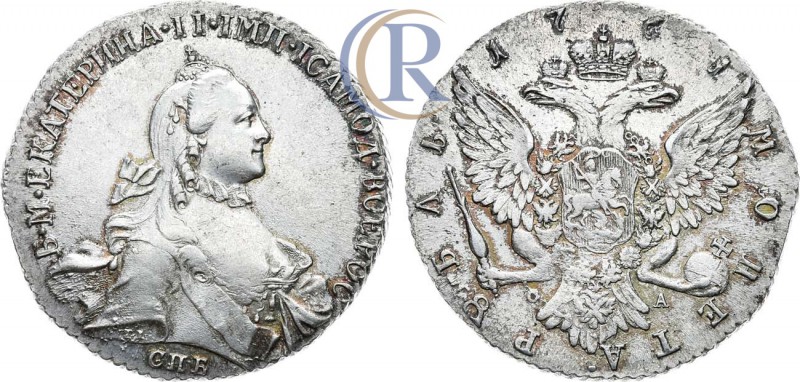 Russia. 1 рубль 1764 года. СПБ-ТI-СА. Серебро, 24,82г. Уздеников 956. Биткин 186...