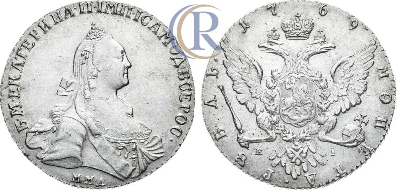 Russia. 1 рубль 1769 года. ММД-ЕI. Серебро, 24,35г. Красный монетный двор. Узден...