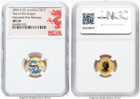 Charles III gold Colorized "Year of the Dragon - Elizabeth II" 15 Dollars 2024 MS70 NGC, Perth mint. P125. First Releases. HID09801242017 © 2024 Herit...