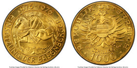 Republic gold "Babenberg Dynasty" 1000 Schilling 1976 MS68 PCGS, Münze Österreich mint, KM2933, Fr-909. Supremely attractive and appearing flawless in...
