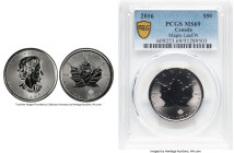 Elizabeth II platinum "Maple Leaf" 50 Dollars (1 oz) 2016 MS69 PCGS, Royal Canadian mint, KM-Unl. HID09801242017 © 2024 Heritage Auctions | All Rights...