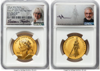 Elizabeth II gold Reverse Proof Ultra High Relief "Peace & Liberty" Mint Medal (1 oz) 2019 PR70 NGC, Mintage: 200. First Day of Issue. Labels hand-sig...