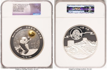 People's Republic bi-metallic silver & gold Proof "Panda - Moon Festival" Medal (1 Kilo) 2015 PR70 Ultra Cameo NGC, Shenyang mint, KM-Unl. Mintage: 2,...