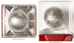 People's Republic silver "Panda Gold 35th Anniversary" Panda Sphere 2017 UNC, Shanghai mint, PAN-Unl. Mintage: 1,982. 888gm. This commemorative Limite...