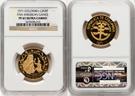 Republic gold Proof "Pan American Games" 300 Pesos 1971 PR63 Ultra Cameo NGC, Bogota mint, KM250. HID09801242017 © 2024 Heritage Auctions | All Rights...