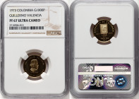 Republic gold Proof "Guillermo Valencia - 100th Anniversary of Birth" 1000 Pesos 1973 PR67 Ultra Cameo NGC, KM254. HID09801242017 © 2024 Heritage Auct...