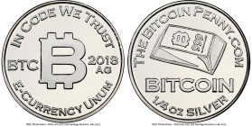 Bitcoin Penny Co. Pair of Certified silver Proof Tokens 2018 (1/4 oz) PR69 Ultra Cameo NGC, Doodle Series. Legends (2): In Code We Trust. HID098012420...