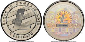 Lealana nickel-plated brass Loaded (Unredeemed) 1 Litecoin (LTC) 2013 MS66 NGC, Ahonen-pg 199. Type PF. 30mm. Black address. Serialized. Firstbits LTC...