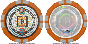 Satori plastic Loaded (Unredeemed) "Poker Chip - Orange" 0.001 Bitcoin (BTC) ND MS70 NGC, Ahonen-Unl. Serial #037540 (pre-fork). Type PF. 40mm. Firstb...
