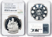 Republic silver Proof "Santisima Trinidad" 10 Pesos 2002 PR69 Ultra Cameo NGC, Havana mint, KM788. Ibero-American Series. Ex. Heritage Auction 65181 (...