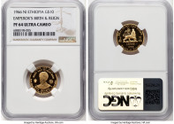 Haile Selassie I gold Proof "Emperor's Birth and Reign" 10 Dollars EE 1958 (1966)-NI PR64 Ultra Cameo NGC, Numismatica Italiana mint, KM38. HID0980124...
