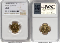 Juan Carlos I gold "Armillary Sphere" 10000 Pesetas 1989-M MS68 NGC, Royal mint of Spain, KM842. HID09801242017 © 2024 Heritage Auctions | All Rights ...