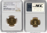 Juan Carlos I gold "Discovery of America" 20000 Pesetas 1989-M MS67 NGC, Royal mint of Spain, KM843. HID09801242017 © 2024 Heritage Auctions | All Rig...