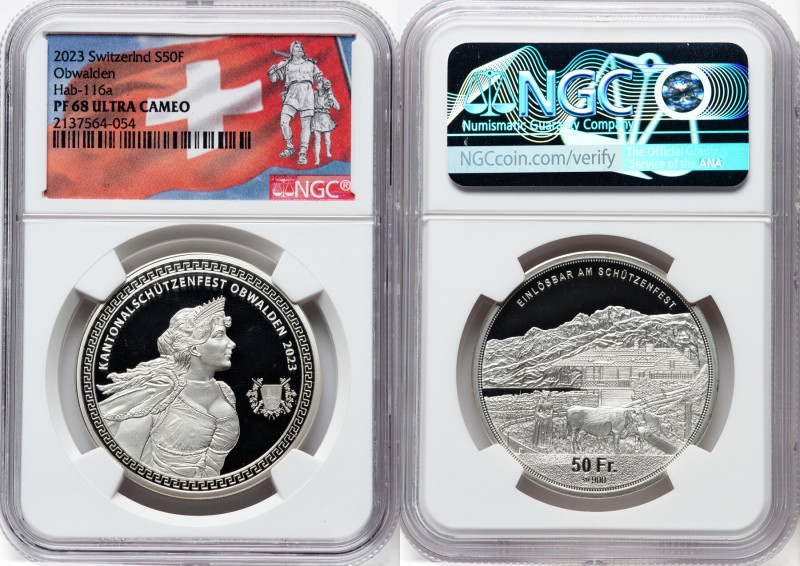 Confederation 3-Piece Lot of Certified silver Proof "Obwalden Shooting Festival"...