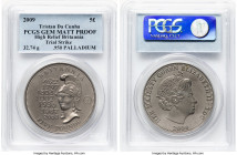 Elizabeth II palladium High Relief Matte Proof Trial Strike "Britannia" 5 Pounds 2009 Gem PCGS, KM-Unl. 32.74gm. .950 Palladium. HID09801242017 © 2024...