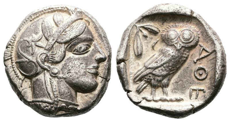 Attika. Athens, circa 470-454 BC. AR Tetradrachm (23.7 mm, 17.11 g.). Helmeted h...