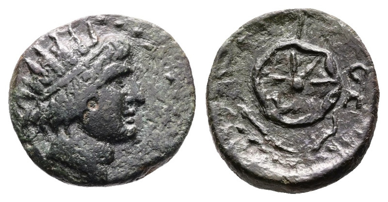 Islands off Caria. Rhodes, ca. 40 BC – 25 AD. AE (16.9 mm, 3.67 g.). Radiate hea...