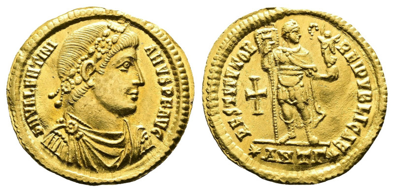 Valentinian I, 364-375 AD. Gold Solidus ( 22,35 mm, 4.48 g.). Antioch, 366 AD. D...