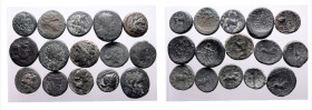Greek, Selection of 15 Bronze coins of the macedonian mints , inclusive: Amphipolis, Pella, Philippi, Thessalonica and Kardia (Thrace). Fine-Very Fine...