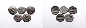 Greek. Kings of Macedon. Alexander III 'the Great' Selection of Five Bronze coins. Fine- Very Fine. SOLD AS SEEN, NO RETURN!