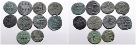 Roman Provincial. Macedon, Nice Selection of 10 Bronze Coins of Philippi interesting type Commemorating the Victory of the troops of Augustus over the...