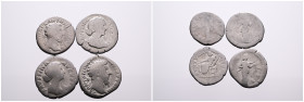 Roman Imperial. Selection of 4 Silver Denarii of Marcus Aurelius and his wife Faustina II with different reverses. Fine +, Very Fine. SOLD AS SEEN, NO...