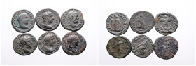 Roman Imperial. Selection of 6 Billon Denarii of Septimius Severus (2), Commodus (1), Trajan (1), Caracalla (1), Elagabal (1). Fine +, about Very Fine...