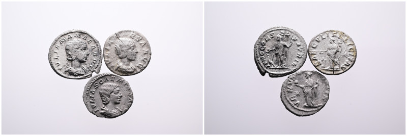 Roman Imperial. Selection of 3 Silver Denarii of Julia Maesa (2) and Julia Soaem...