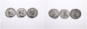 Roman Imperial. Selection of 3 Silver Denarii of Caracalla (1) and Elagabalus (1) and Severus Alexander (1) with different reverses. Very Fine. SOLD A...