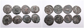 Roman Imperial. Selection of 8 Bronze Antoniniani of Gallienus with different reverses. Very Fine. SOLD AS SEEN, NO RETURN!