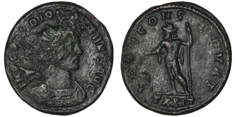 Diocletian (AD 284-305). Ticinum
AE Follis (23mm, 4,29g)

Repatinated