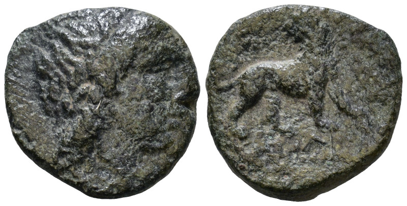 IONIA. Miletos. Circa 350-300 BC. Uncertain magistrate. Obv: Laureate head of Ap...