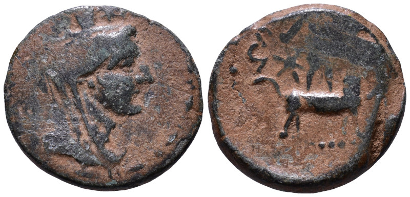 CILICIA. Tarsos. 164-27 BC. Obv: Turreted, veiled and draped bust of Tyche right...