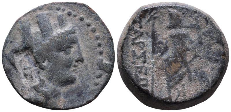 CILICIA. Tarsos. 164-27 BC. Obv: Turreted head of Tyche right; monogram to left....
